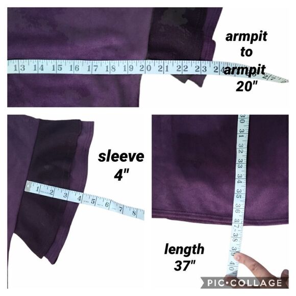 Bluheaven Boho Purple Matted Velvet Tunic Dress S - Picture 13 of 15